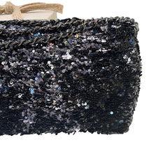 Chanel Mini Flap Bag - Black Floral Sequin & Tweed with Silver Hardware (20cm)