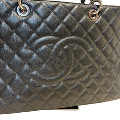 Quiet Luxury Staple: CHANEL GST Tote in Deep Charcoal Caviar Leather