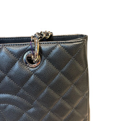 Quiet Luxury Staple: CHANEL GST Tote in Deep Charcoal Caviar Leather