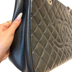 Quiet Luxury Staple: CHANEL GST Tote in Deep Charcoal Caviar Leather