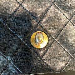 Timeless Vintage Icon: CHANEL Black & Gold CF Chain Bag