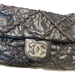 Vintage Attitude Classic: CHANEL Black Waxed Leather Airport CF Bag