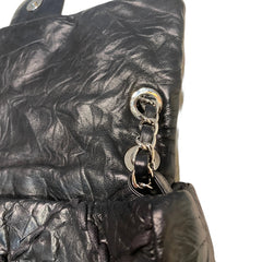 Vintage Attitude Classic: CHANEL Black Waxed Leather Airport CF Bag