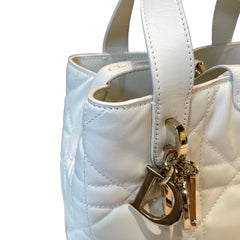 Soft Modern Elegance: Small Dior Toujours Vertical Bag in Cream Cannage Calfskin