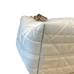 Soft Modern Elegance: Small Dior Toujours Vertical Bag in Cream Cannage Calfskin