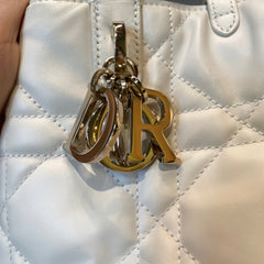 Soft Modern Elegance: Small Dior Toujours Vertical Bag in Cream Cannage Calfskin