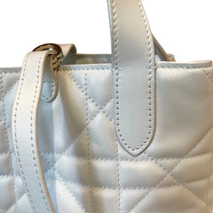 Soft Modern Elegance: Small Dior Toujours Vertical Bag in Cream Cannage Calfskin