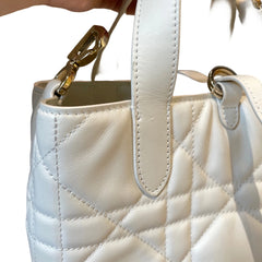 Soft Modern Elegance: Small Dior Toujours Vertical Bag in Cream Cannage Calfskin