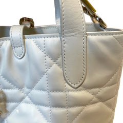 Soft Modern Elegance: Small Dior Toujours Vertical Bag in Cream Cannage Calfskin
