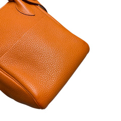 Hermès Lindy 34 in Orange Taurillon Clemence with Silver Hardware