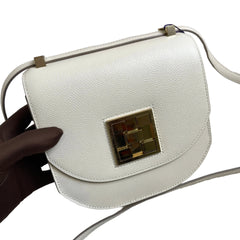 Hermès Mini Mosaic in Milk White with Gold Hardware