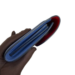 Hermès Constance Wallet in Agate Blue and Red with Silver Hardware