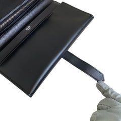 Hermès Bearn Long Wallet in Black Box Leather with Silver Hardware