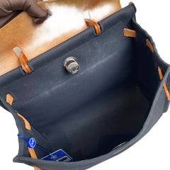 Hermès Herbag 31 in Black Canvas and Leather with Silver Hardware