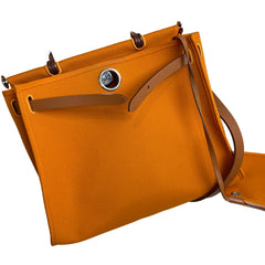 Hermès Herbag 31 in Orange with Silver Hardware