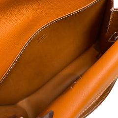 Hermès Halzan Mini in Saddle Leather with Silver Hardware