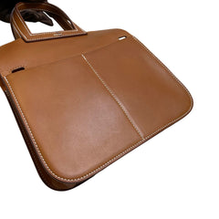Hermès Halzan Mini in Saddle Leather with Silver Hardware