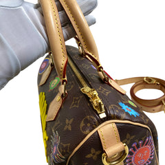 Louis Vuitton x Yayoi Kusama Speedy 25 Bandoulière - "Faces" Monogram - Microchip