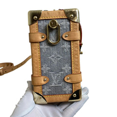 Louis Vuitton Side Trunk MM - Monogram Jacquard Denim (Washed Grey) - Gold Hardware