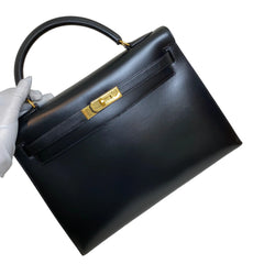 Enduring Icon: Hermès Kelly 32 in Black Box Leather with Gold Hardware