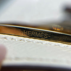 Hermès Mini Mosaic in Milk White with Gold Hardware
