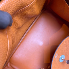Hermès Lindy 34 in Orange Taurillon Clemence with Silver Hardware