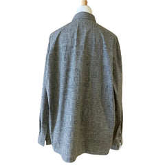 Hermès Grey Allover Print Long-Sleeve Shirt Size 41