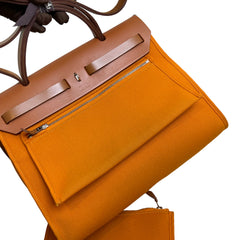Hermès Herbag 31 in Orange with Silver Hardware