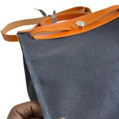 Hermès Herbag 31 in Black Canvas and Leather with Silver Hardware