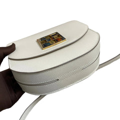 Hermès Mini Mosaic in Milk White with Gold Hardware