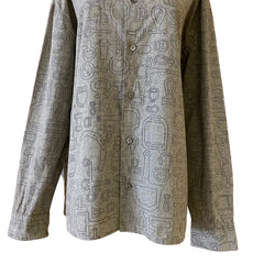 Hermès Grey Allover Print Long-Sleeve Shirt Size 41