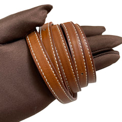 Hermès Halzan Mini in Saddle Leather with Silver Hardware