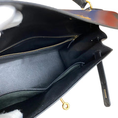 Enduring Icon: Hermès Kelly 32 in Black Box Leather with Gold Hardware