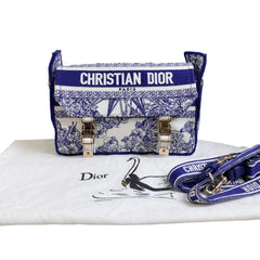 Dior Camp Small Blue Embroidered Crossbody Bag