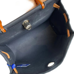 Hermès Herbag 31 in Black Canvas and Leather with Silver Hardware