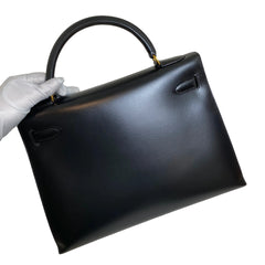 Enduring Icon: Hermès Kelly 32 in Black Box Leather with Gold Hardware