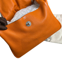 Hermès Lindy 34 in Orange Taurillon Clemence with Silver Hardware