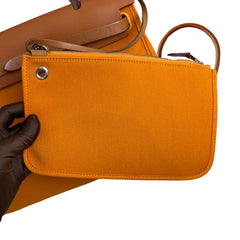 Hermès Herbag 31 in Orange with Silver Hardware