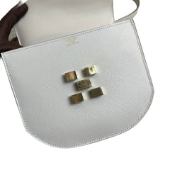Hermès Mini Mosaic in Milk White with Gold Hardware