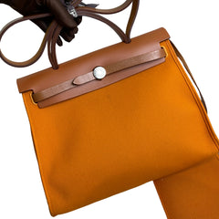Hermès Herbag 31 in Orange with Silver Hardware