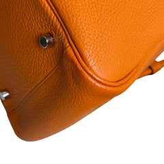 Hermès Lindy 34 in Orange Taurillon Clemence with Silver Hardware