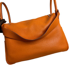 Hermès Lindy 34 in Orange Taurillon Clemence with Silver Hardware