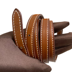 Hermès Halzan Mini in Saddle Leather with Silver Hardware