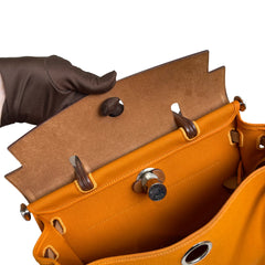 Hermès Herbag 31 in Orange with Silver Hardware