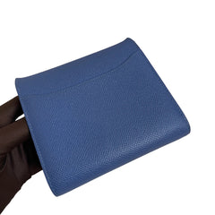 Hermès Constance Wallet in Agate Blue and Red with Silver Hardware