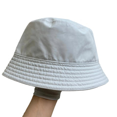 Clean Minimal Accessory: Prada White Bucket Hat Size M