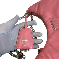 Soft Statement Piece: Prada Geranium Pink Leather Re-Edition 2005 Hobo 3-in-1