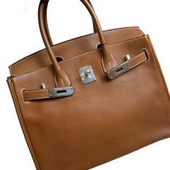 Hermès Birkin 30 Barenia Faubourg Fauve Silver Hardware (PHW) | Stamp A (2017) | Full Set with Certificate