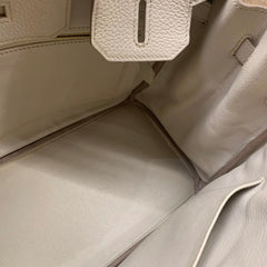 Hermes Birkin 30 White Gold Hardware A Stamp