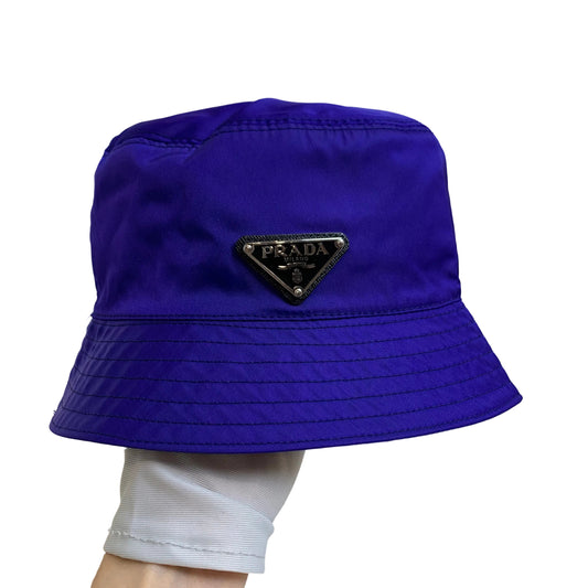 Sporty Archive Accent: Prada Blue-Purple Nylon Bucket Hat Size M